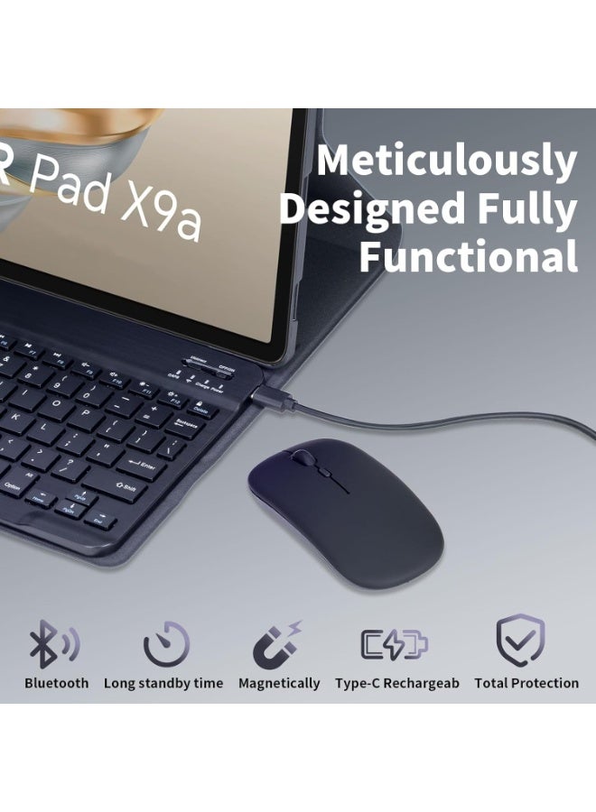 حافظة لوحة مفاتيح باللغتين العربية والإنجليزية مع ماوس لجهاز Honor Pad X9a مقاس 11.5 بوصة (طراز 2025)، قابلة للفصل ومغناطيسية وقابلة لإعادة الشحن، غطاء حافظة لوحة مفاتيح بلوتوث مع ماوس بلوتوث لاسلكي - Image 4